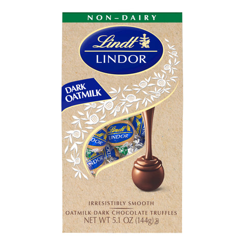 Lindt LINDOR Non-Dairy Oatmilk Dark Chocolate Candy Truffles 5.1 oz Bag