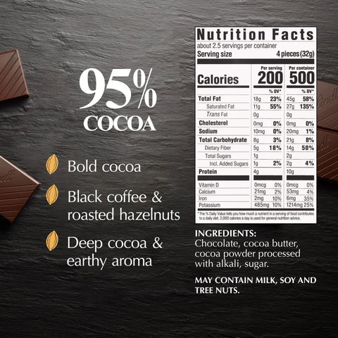 95% Cocoa Dark Chocolate EXCELLENCE Bar (2.8 oz)