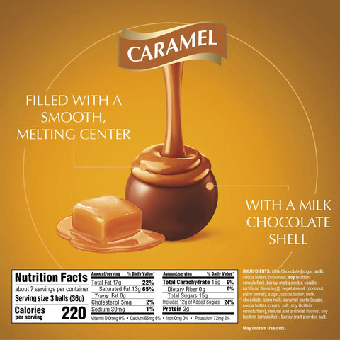 Caramel Milk Chocolate LINDOR Truffles 20-pc Bag (8.5 oz)