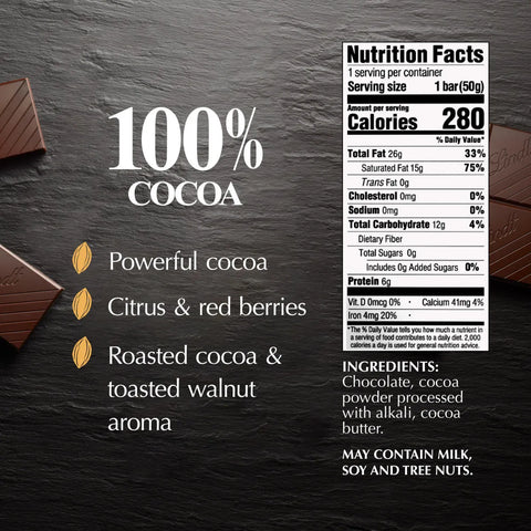 100% Cocoa Dark Chocolate EXCELLENCE Bar (1.7 oz)