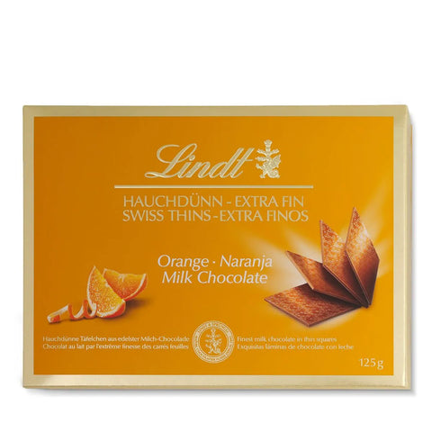 Lindt Orange Milk Chocolate Swiss Thins (4.4 oz)