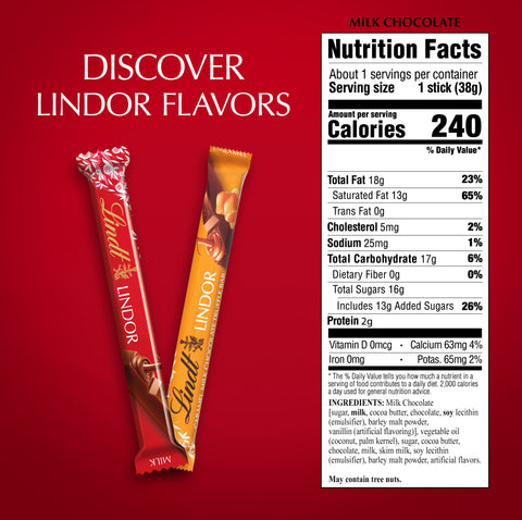 LINDOR Milk Chocolate Stick 24-pc Case (31.2 oz)