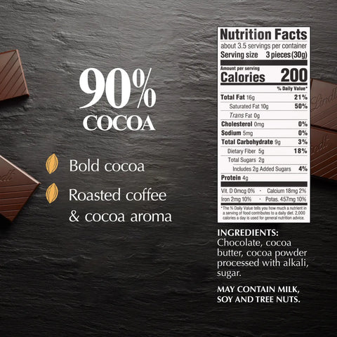90% Cocoa Dark Chocolate EXCELLENCE Bar (3.5 oz)
